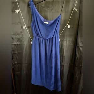 Cute one shoulder dress royal blue